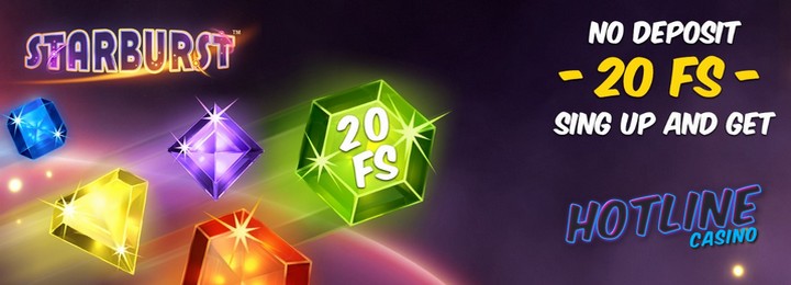 Бонус за регистрацию без депозита - 20 фриспинов от казино HotLine